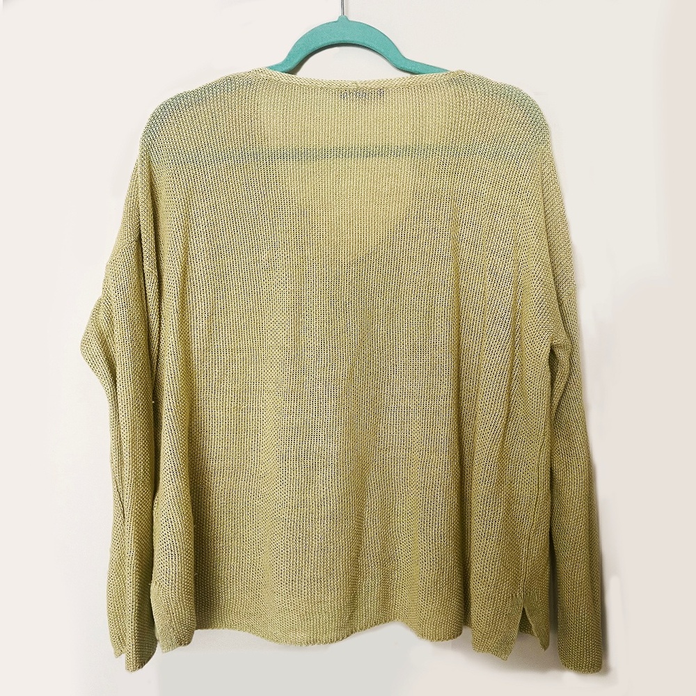 Eileen Fisher Organic Linen Sweater Knit  - Frosted Lime - Picture 2 of 5